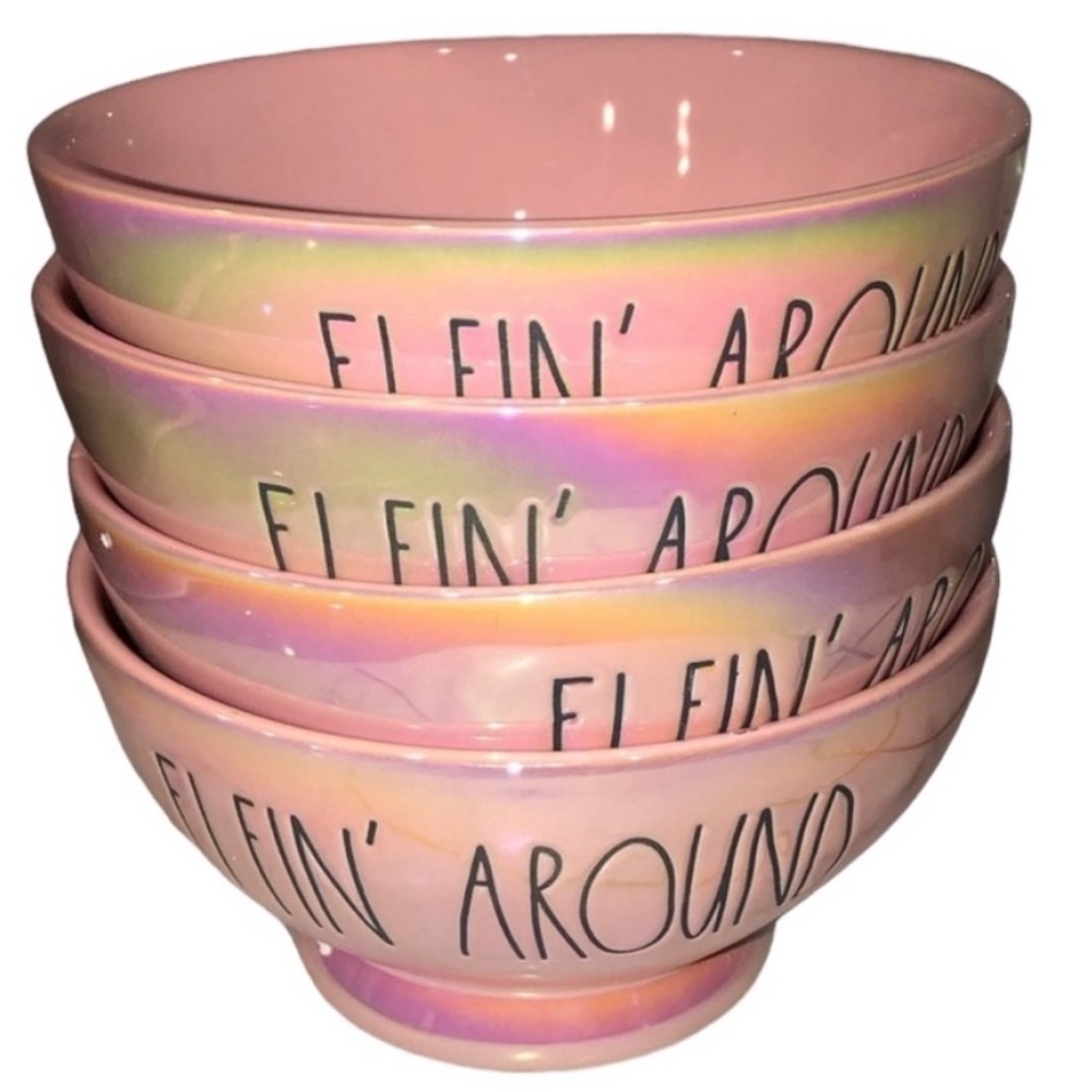 Set of 8! Rae Dunn “Elfin Around” Pink Dessert Bowls – Holiday Christmas